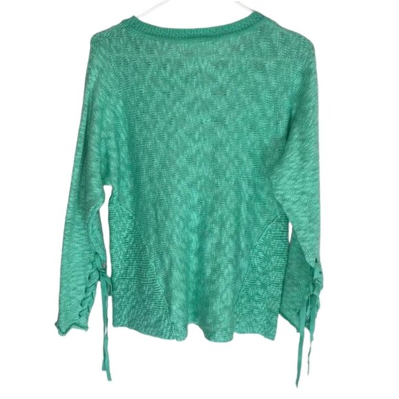 NWT Caslon Sweater With Ribbon Wrist Tie Embellishments 100% Cotton Size XXS - Picture 3 of 8